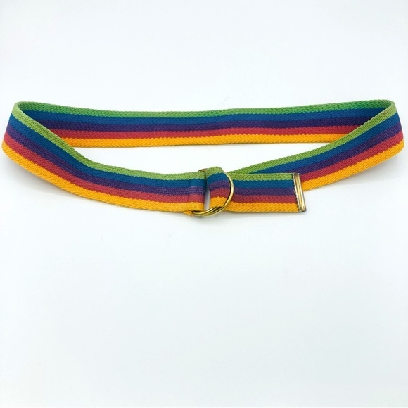 Vintage Rainbow Corded D-Ring Belt, S/M - Picture 4 of 11